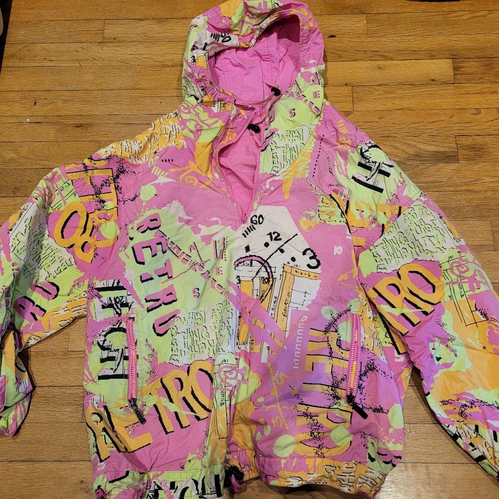 Reversible 90s Wind Breaker, O/S (sits S-L best)